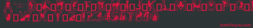 AlphaSilouettes2 Font – Red Fonts on Black Background