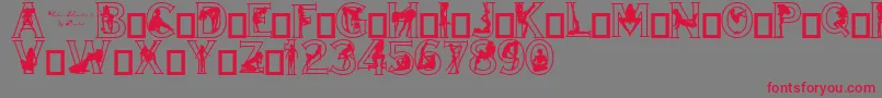 AlphaSilouettes2-Schriftart – Rote Schriften auf grauem Hintergrund