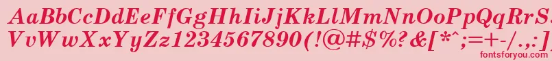 フォントScbbi – ピンクの背景に赤い文字