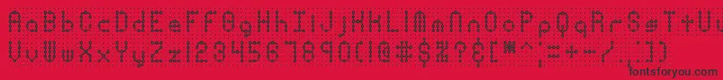 PindownPlainBrk Font – Black Fonts on Red Background