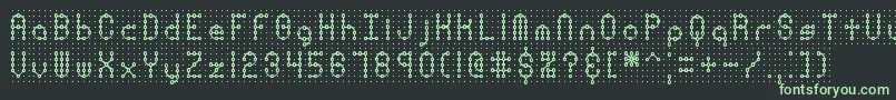 PindownPlainBrk-Schriftart – Grüne Schriften auf schwarzem Hintergrund