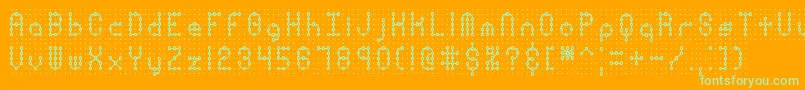PindownPlainBrk Font – Green Fonts on Orange Background