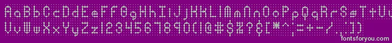Шрифт PindownPlainBrk – зелёные шрифты на фиолетовом фоне