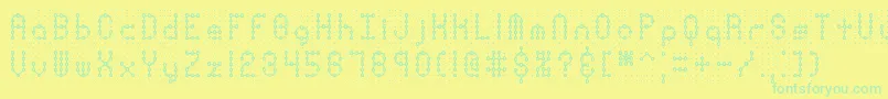 PindownPlainBrk Font – Green Fonts on Yellow Background