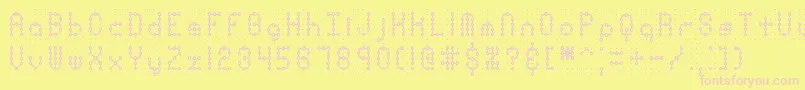 PindownPlainBrk Font – Pink Fonts on Yellow Background
