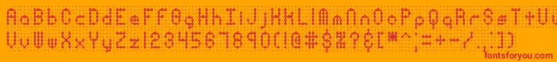 PindownPlainBrk Font – Red Fonts on Orange Background