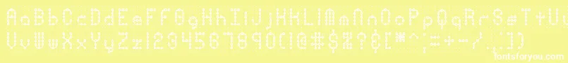 PindownPlainBrk Font – White Fonts on Yellow Background