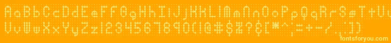 PindownPlainBrk-fontti – keltaiset fontit oranssilla taustalla