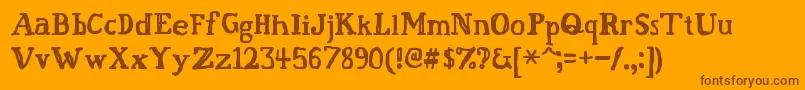 FatFinger Font – Brown Fonts on Orange Background