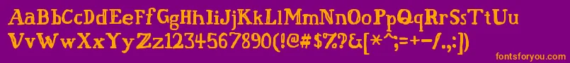 FatFinger Font – Orange Fonts on Purple Background