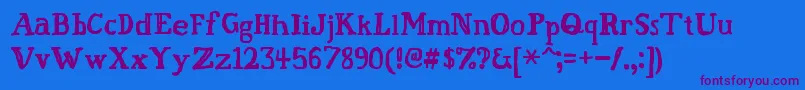 FatFinger-Schriftart – Violette Schriften auf blauem Hintergrund