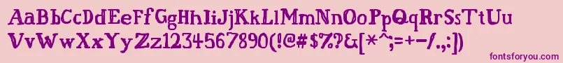 Czcionka FatFinger – fioletowe czcionki na różowym tle