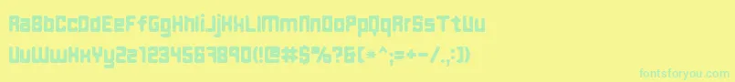 Ft45-Schriftart – Grüne Schriften auf gelbem Hintergrund