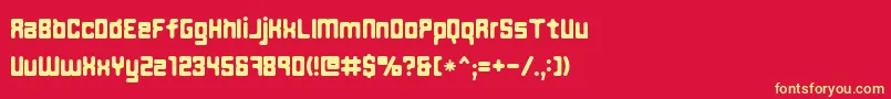 フォントFt45 – 黄色の文字、赤い背景