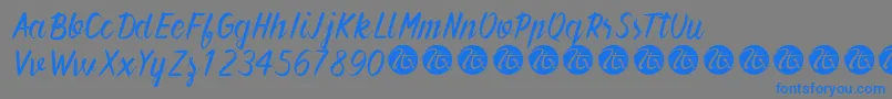 ForeverBrushScriptDemo-Schriftart – Blaue Schriften auf grauem Hintergrund