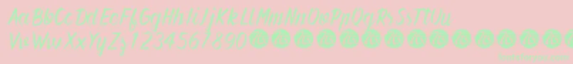 ForeverBrushScriptDemo Font – Green Fonts on Pink Background