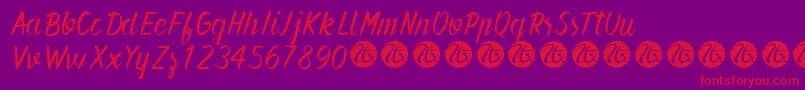 ForeverBrushScriptDemo Font – Red Fonts on Purple Background