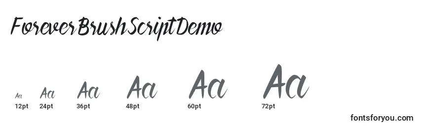 Размеры шрифта ForeverBrushScriptDemo (101758)