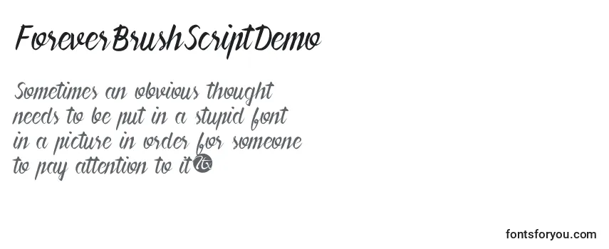 Review of the ForeverBrushScriptDemo (101758) Font