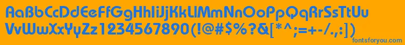 BauhauslightettBold Font – Blue Fonts on Orange Background
