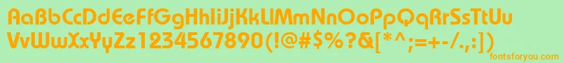 BauhauslightettBold Font – Orange Fonts on Green Background