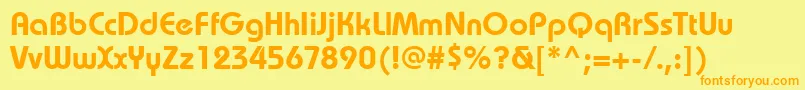 BauhauslightettBold Font – Orange Fonts on Yellow Background
