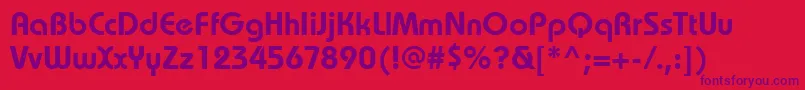 BauhauslightettBold Font – Purple Fonts on Red Background