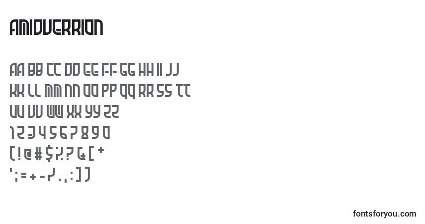 AmidVerrion-fontti – aakkoset, numerot, erikoismerkit