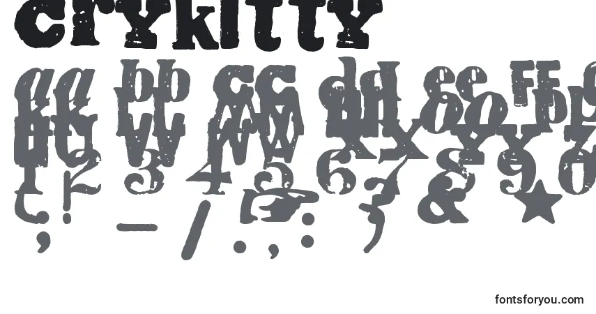 A fonte Crykitty – alfabeto, números, caracteres especiais