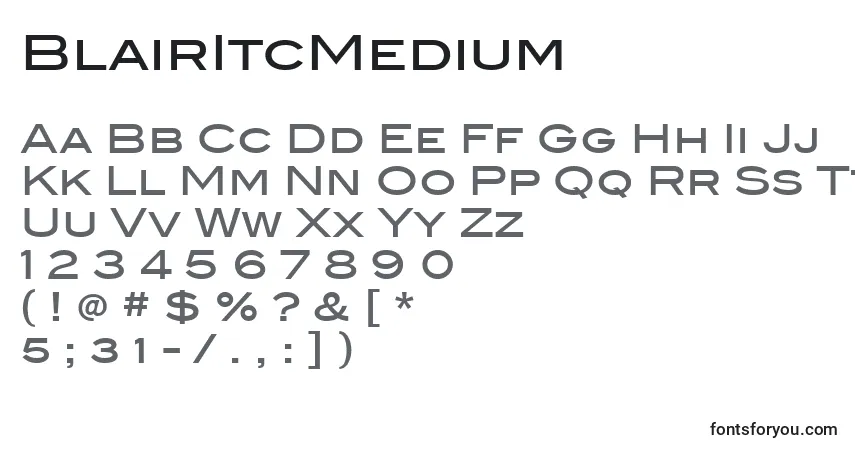 Шрифт BlairItcMedium – алфавит, цифры, специальные символы