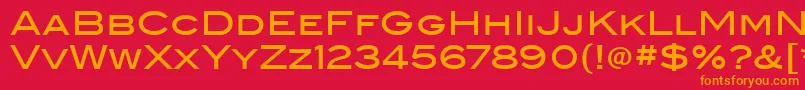 フォントBlairItcMedium – 赤い背景にオレンジの文字