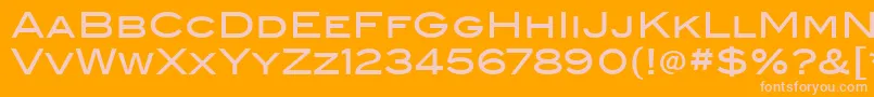 BlairItcMedium-fontti – vaaleanpunaiset fontit oranssilla taustalla