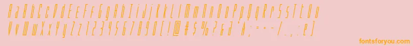 Phantacontitleital-Schriftart – Orangefarbene Schriften auf rosa Hintergrund