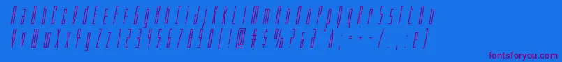 Phantacontitleital-Schriftart – Violette Schriften auf blauem Hintergrund