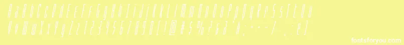 フォントPhantacontitleital – 黄色い背景に白い文字