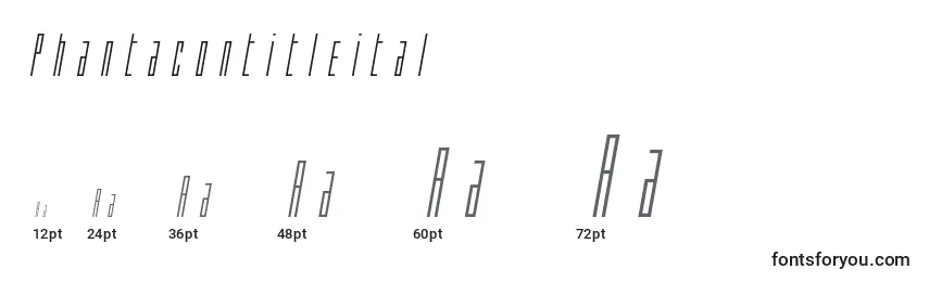 Размеры шрифта Phantacontitleital