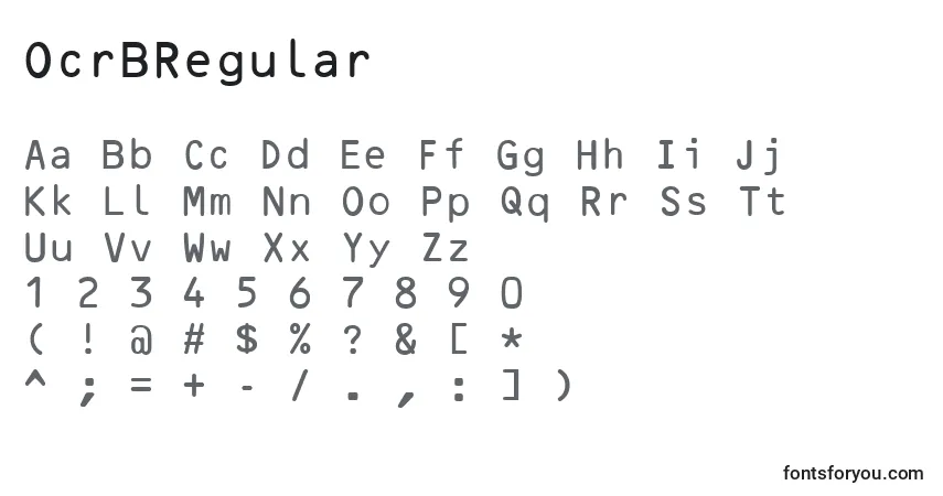 Police OcrBRegular - Alphabet, Chiffres, Caractères Spéciaux