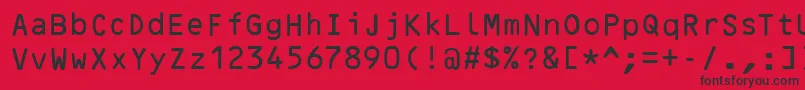 OcrBRegular Font – Black Fonts on Red Background