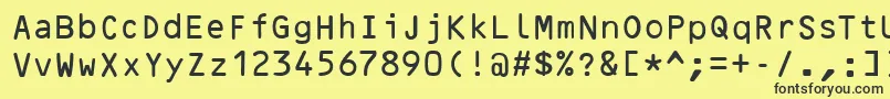 OcrBRegular Font – Black Fonts on Yellow Background