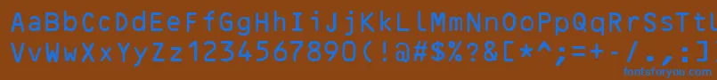 OcrBRegular Font – Blue Fonts on Brown Background