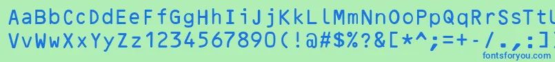 OcrBRegular Font – Blue Fonts on Green Background