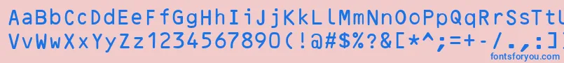 OcrBRegular Font – Blue Fonts on Pink Background