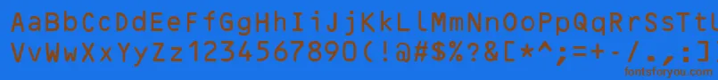 OcrBRegular Font – Brown Fonts on Blue Background