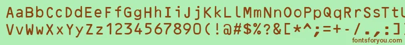 OcrBRegular Font – Brown Fonts on Green Background