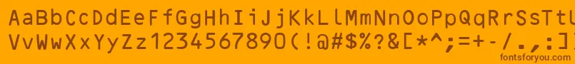 OcrBRegular Font – Brown Fonts on Orange Background