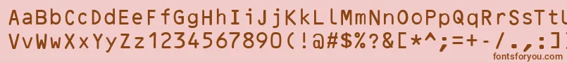 OcrBRegular Font – Brown Fonts on Pink Background