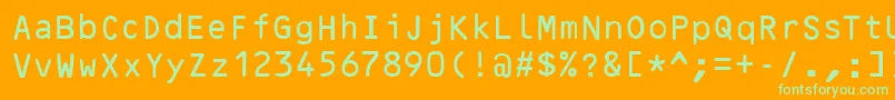 OcrBRegular Font – Green Fonts on Orange Background