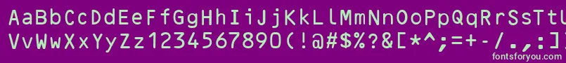 Шрифт OcrBRegular – зелёные шрифты на фиолетовом фоне