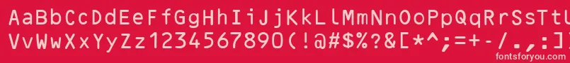 OcrBRegular Font – Pink Fonts on Red Background