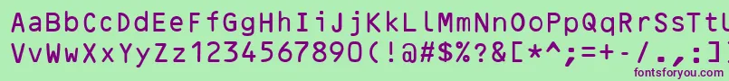 OcrBRegular Font – Purple Fonts on Green Background